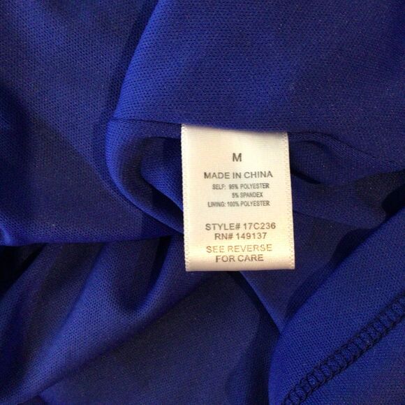 Altar'd State Royal Blue Scalloped Shoulder Midi Swing Dress Size M - Picture 6 of 7